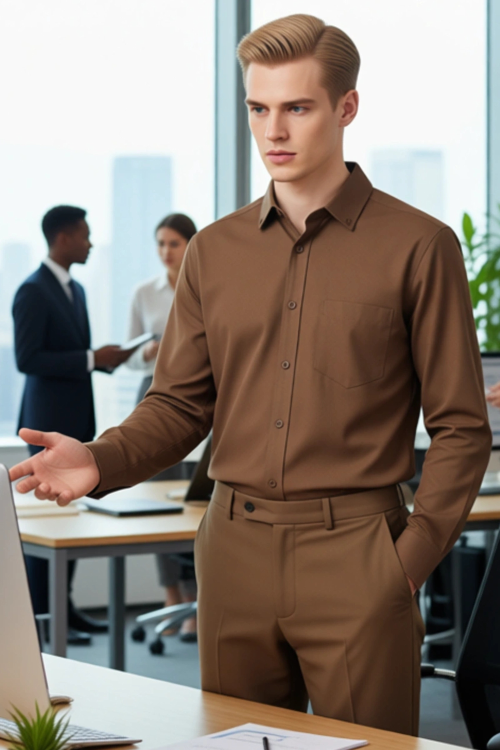 Erkek Düz Renk Gabardin Dokulu Regular Fit Uzun Kollu Casual Gömlek Günlük Şıklık Sunar Şık