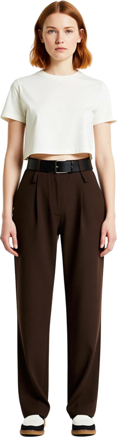 Kadın Kemerli Geniş Paça Dokuma Pantolon Fonksiyonel Dayanıklı Kaliteli Konforlu Estetik Şık