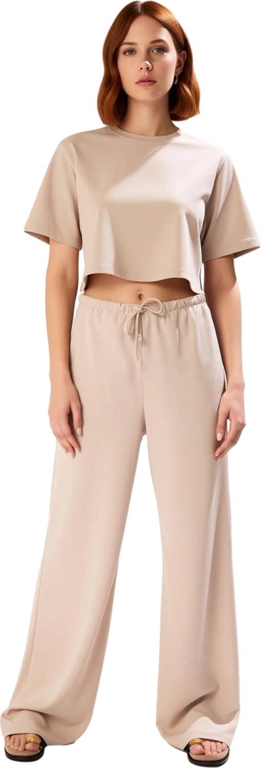 Kadın Wide Leg Bağlama Detaylı Polyester Pantolon Fonksiyonel Dayanıklı Kaliteli Konforlu Şık