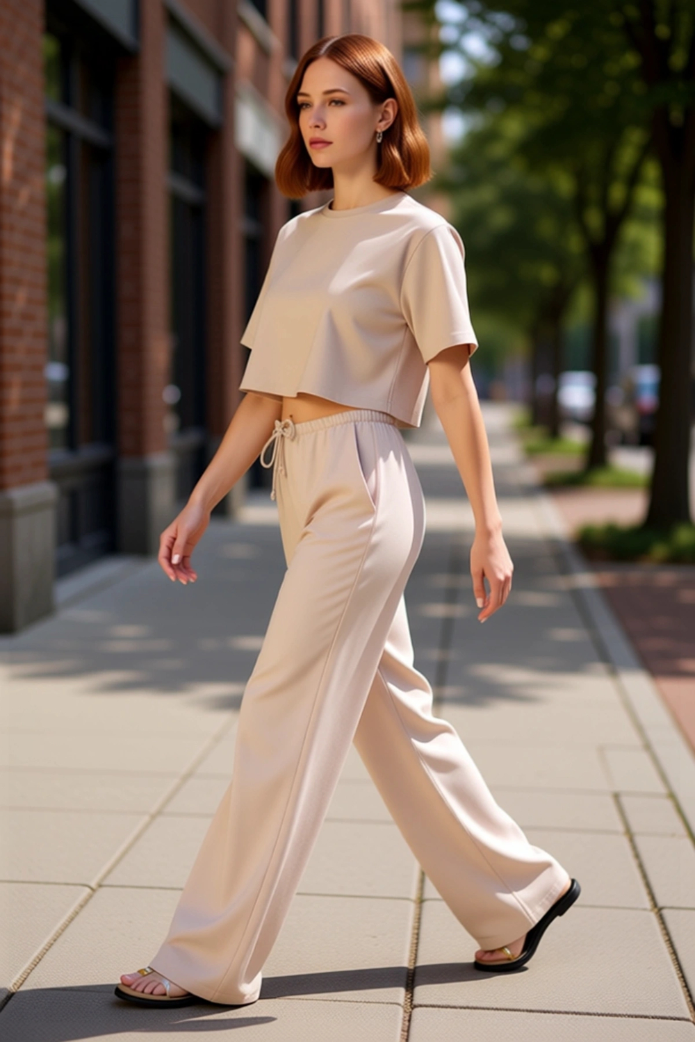 Kadın Wide Leg Bağlama Detaylı Polyester Pantolon Fonksiyonel Dayanıklı Kaliteli Konforlu Şık