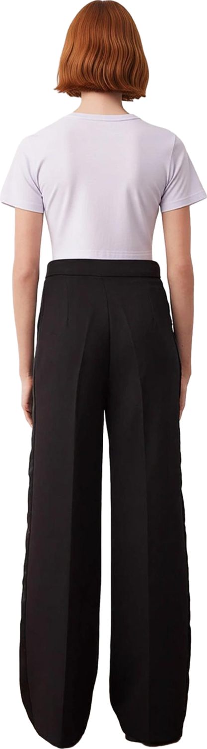 Kadın Wide Leg Saten Detaylı Pantolon Fonksiyonel Dayanıklı Kaliteli Konforlu Estetik Spor