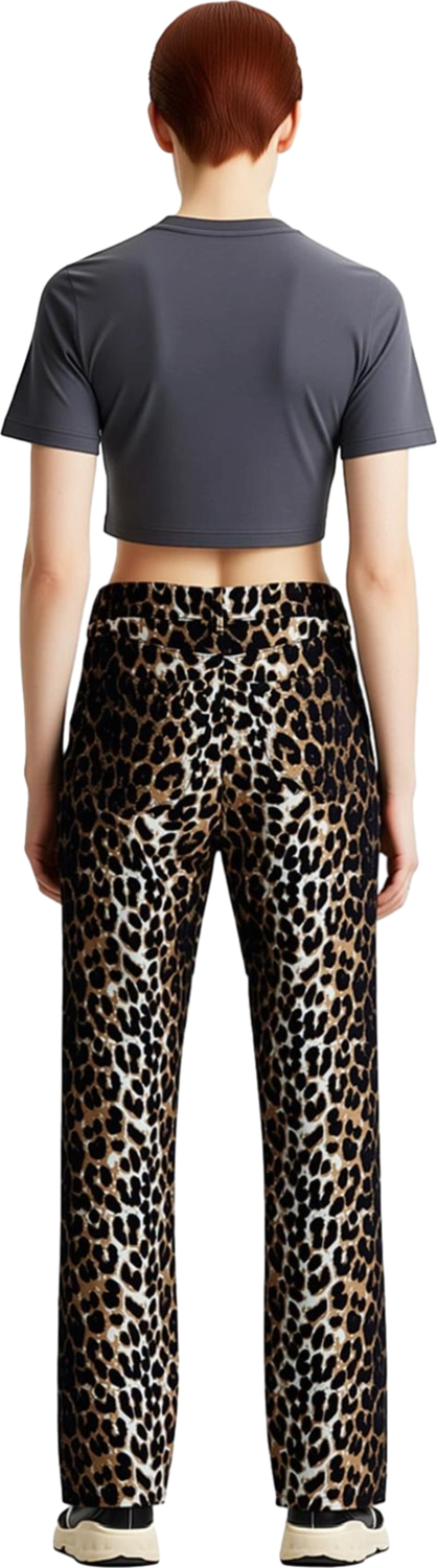 Kadın Animal Desenli Wide Leg Gabardin Pantolon Fonksiyonel Dayanıklı Kaliteli Konforlu Şık