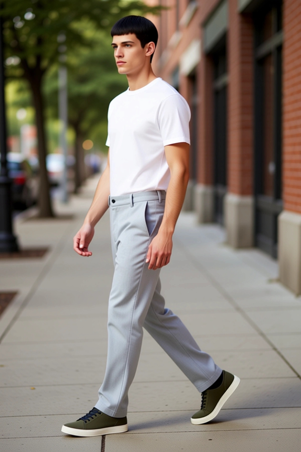 Kadın İçin Slim Fit Kumaş Dokuma Pantolon Beli Bağlama Detaylı Açık Fonksiyonel Dayanıklı Şık