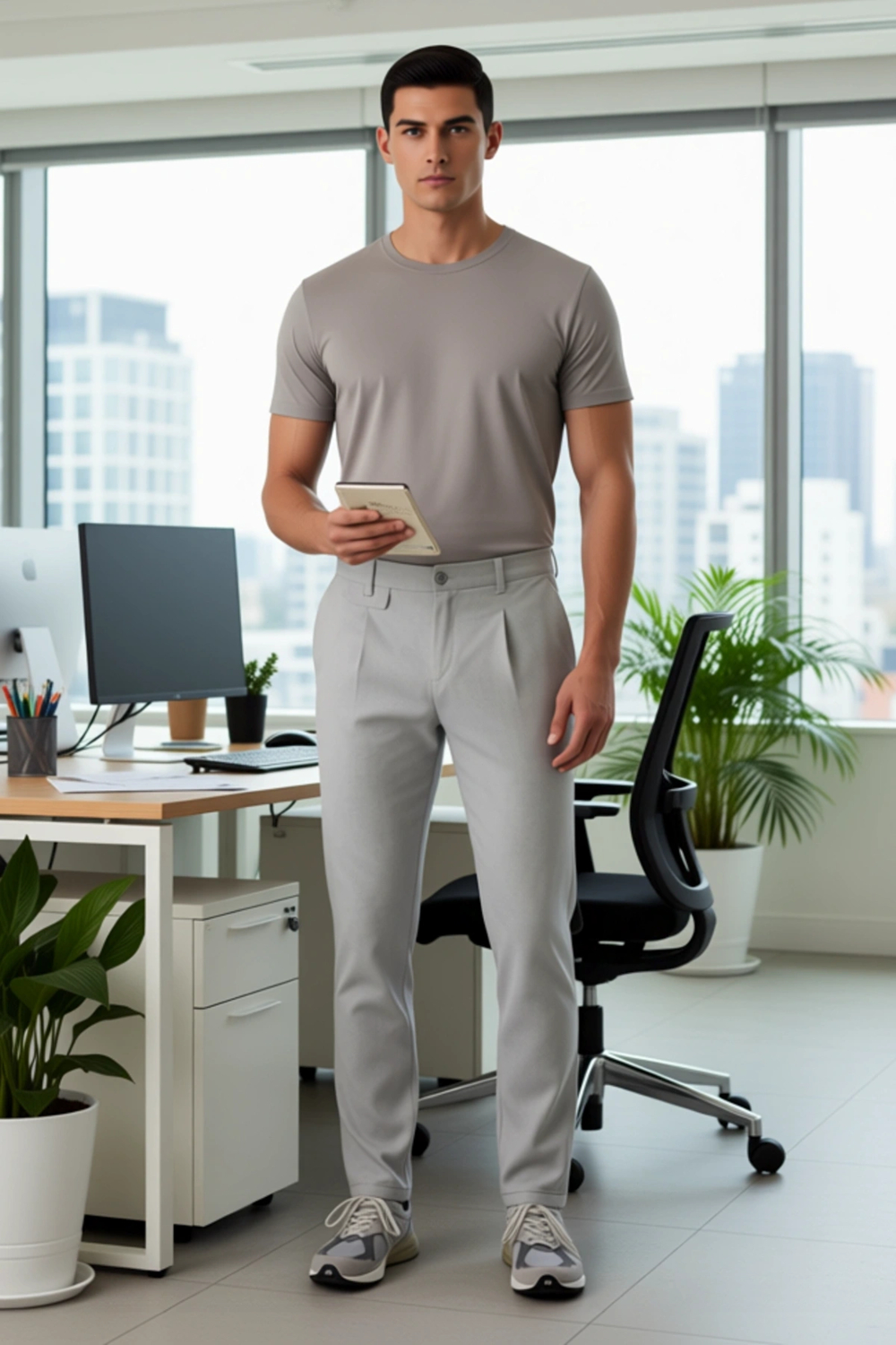 Erkek Regular Boy Bootcut Pantolon Polyester Rahat Günlük Stil Hafta Sonu Kaliteli Malzeme