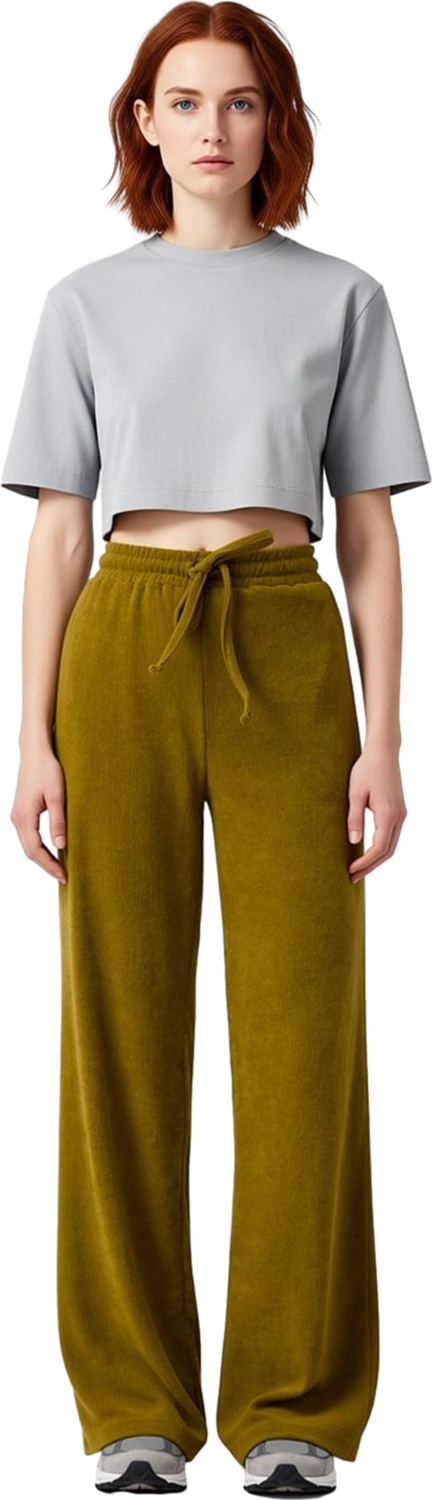 Kadın Gofre Dokulu Wide Leg Pantolon Bağlama Detaylı Fonksiyonel Dayanıklı Kaliteli Modern