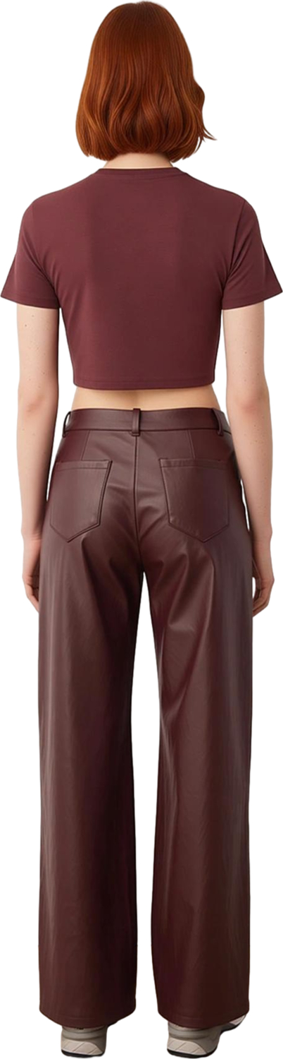 Kadın Suni Deri Geniş Paça Pantolon Cool & Comfort Tarzı Fonksiyonel Dayanıklı Kaliteli Şık