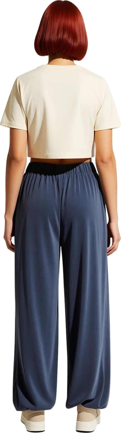 Kadın Modal Polyester Karışımlı Geniş Paça Pantolon Antrasit Fonksiyonel Dayanıklı Estetik