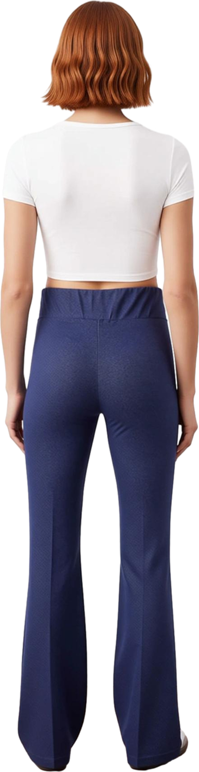 Kadın Yüksek Bel Wideleg Denim Etkili Esnek Pantolon Fonksiyonel Dayanıklı Kaliteli Modern