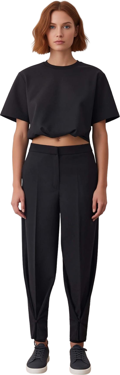Kadın Düğmeli Wide Leg Pantolon Fonksiyonel Dayanıklı Kaliteli Konforlu Estetik Premium Şık