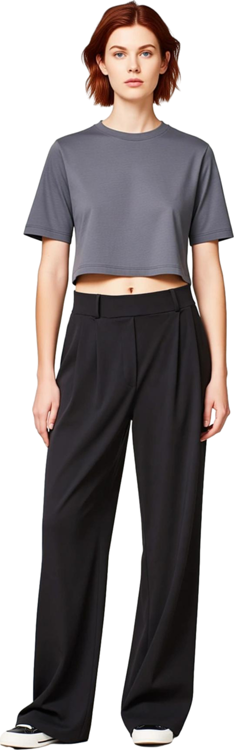 Kadın Esnek Örme Wide Leg Pantolon Fonksiyonel Dayanıklı Kaliteli Konforlu Estetik Premium