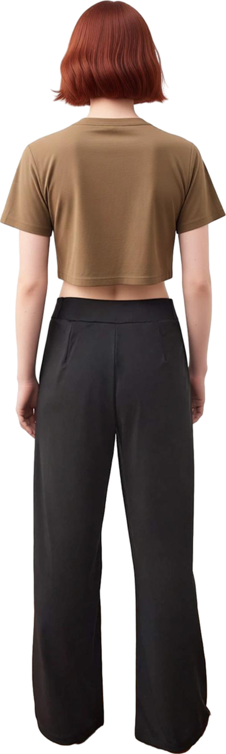 Kadın Esnek Örme Wide Leg Pantolon Fonksiyonel Dayanıklı Kaliteli Konforlu Estetik Premium