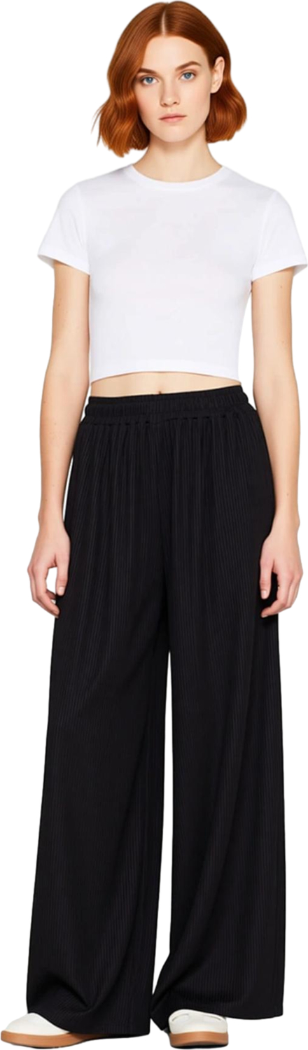 Kadın Esnek Fitilli Wide Leg Pantolon Fonksiyonel Dayanıklı Kaliteli Konforlu Estetik Spor