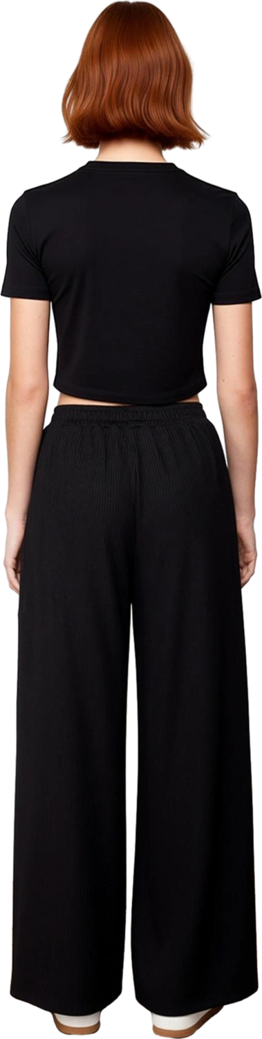 Kadın Esnek Fitilli Wide Leg Pantolon Fonksiyonel Dayanıklı Kaliteli Konforlu Estetik Spor