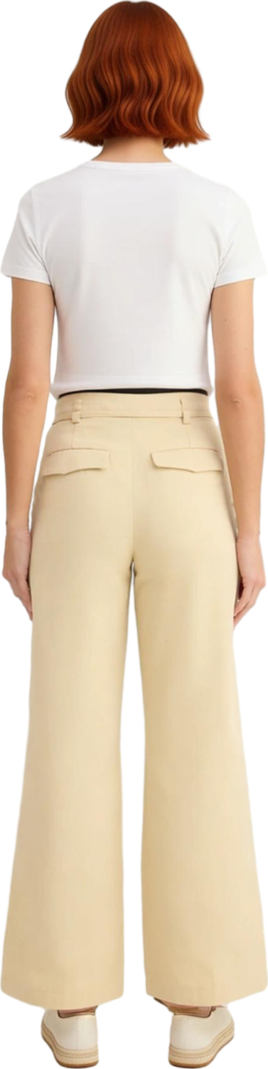 Kadın Yüksek Bel Wide Leg Gabardin Pantolon Fonksiyonel Dayanıklı Kaliteli Konforlu Modern