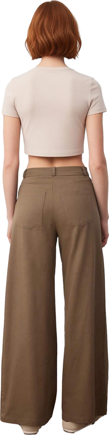 Kadın Gabardin Yüksek Bel Bol Paça Pantolon Fonksiyonel Dayanıklı Kaliteli Konforlu Modern