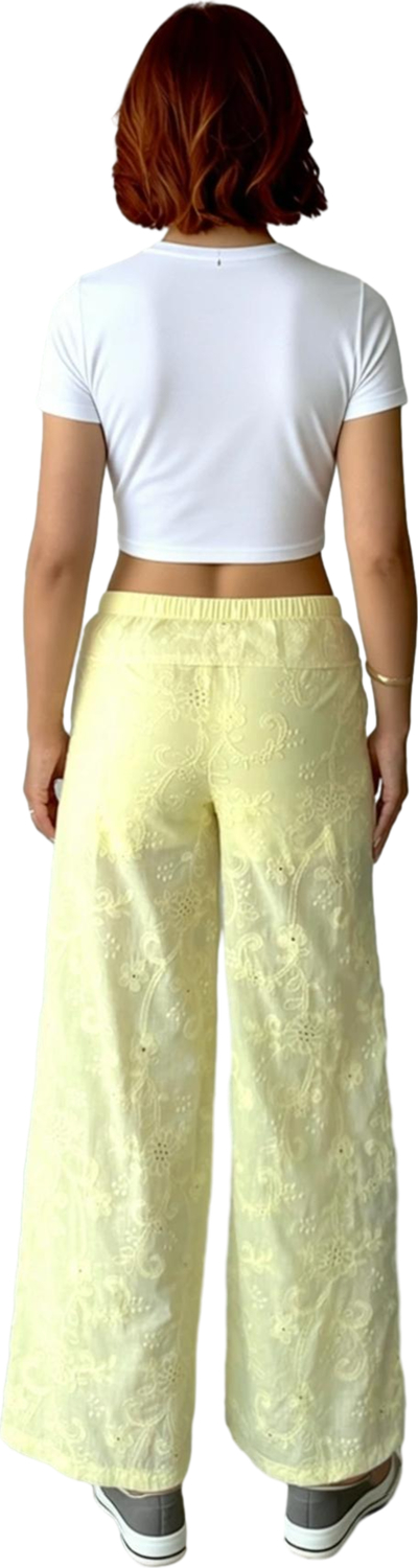 Kadın Brode Detaylı Wide Leg Pantolon Fonksiyonel Dayanıklı Kaliteli Konforlu Estetik Spor