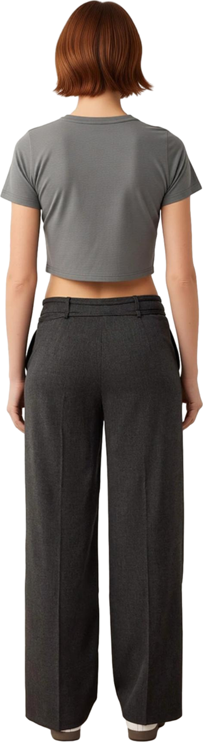 Kadın Düşük Bel Bağcıklı Wide Leg Pantolon Fonksiyonel Dayanıklı Kaliteli Konforlu Estetik
