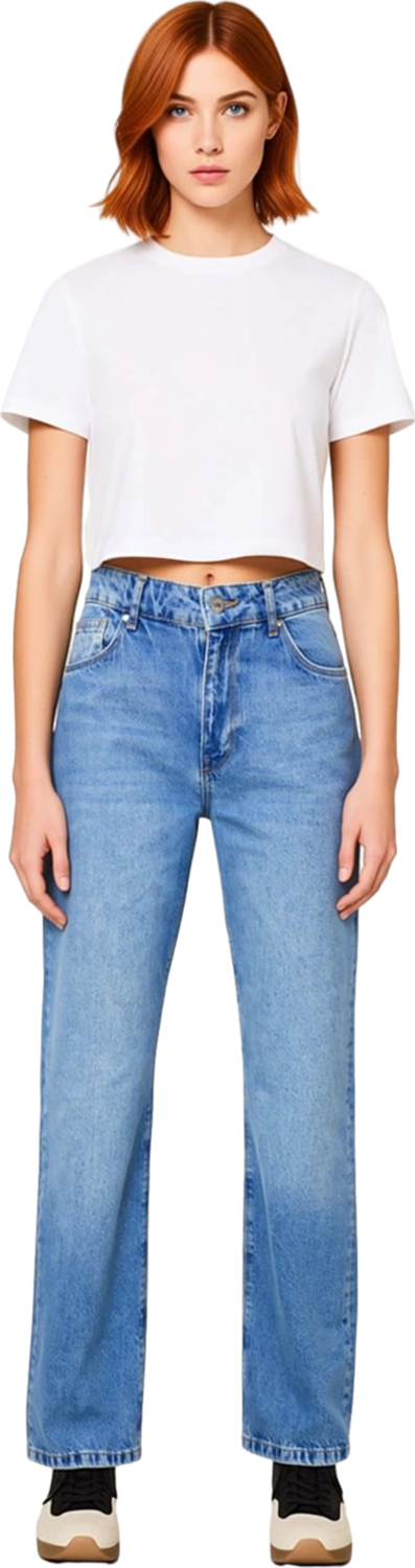 Kadın Straight Kesim Jean Pantolon Cool ve Konforlu Stil İçin Fonksiyonel Dayanıklı Modern