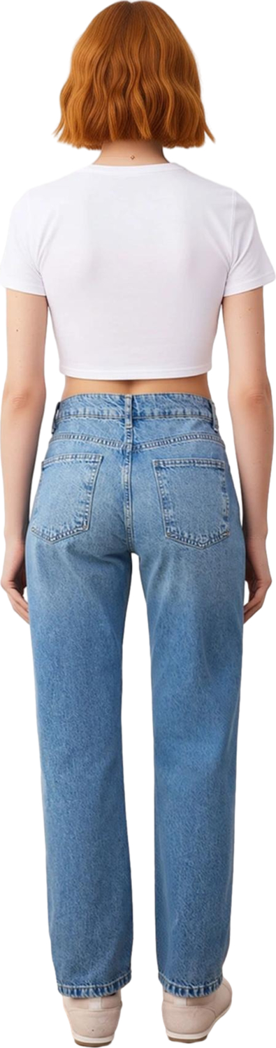 Kadın Straight Kesim Jean Pantolon Cool ve Konforlu Stil İçin Fonksiyonel Dayanıklı Modern