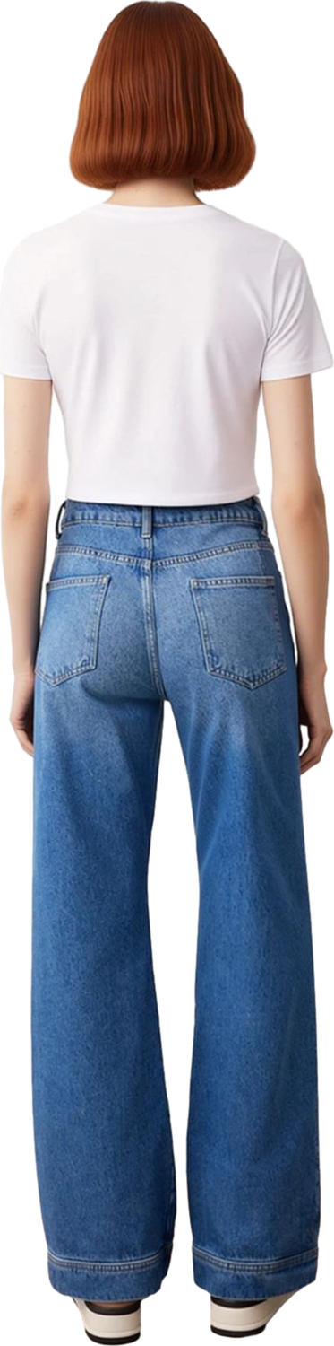 Kadın Geniş Paça Denim Pantolon Fonksiyonel Dayanıklı Kaliteli Konforlu Estetik Premium Şık