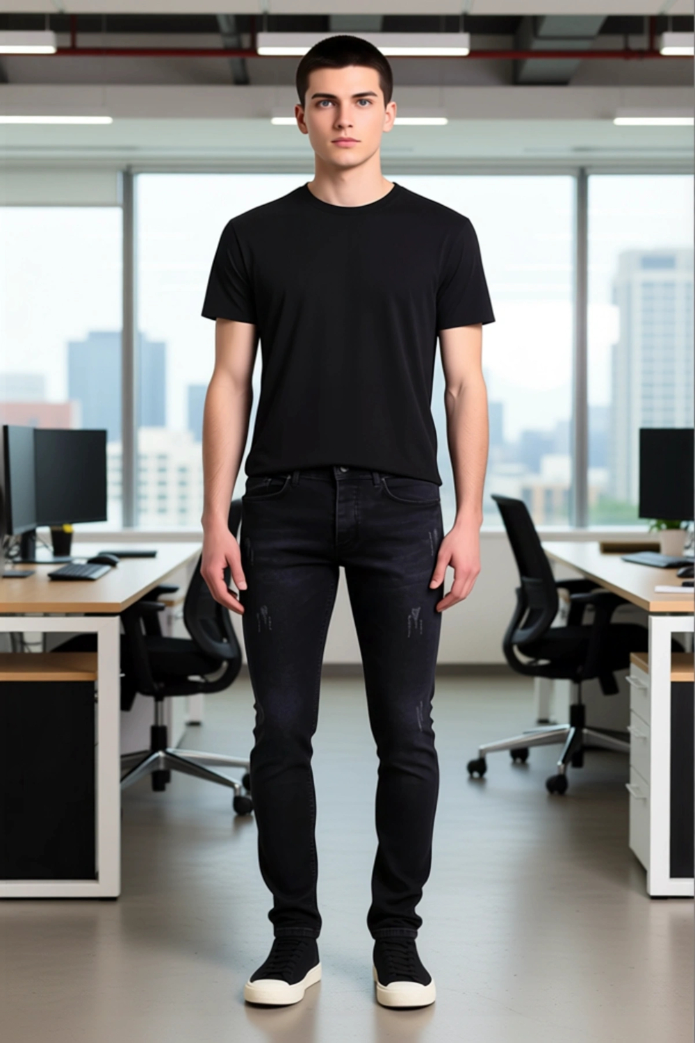 Erkek Esnek Skinny Fit Yırtık Detaylı Jean Fonksiyonel Dayanıklı Kaliteli Konforlu Estetik