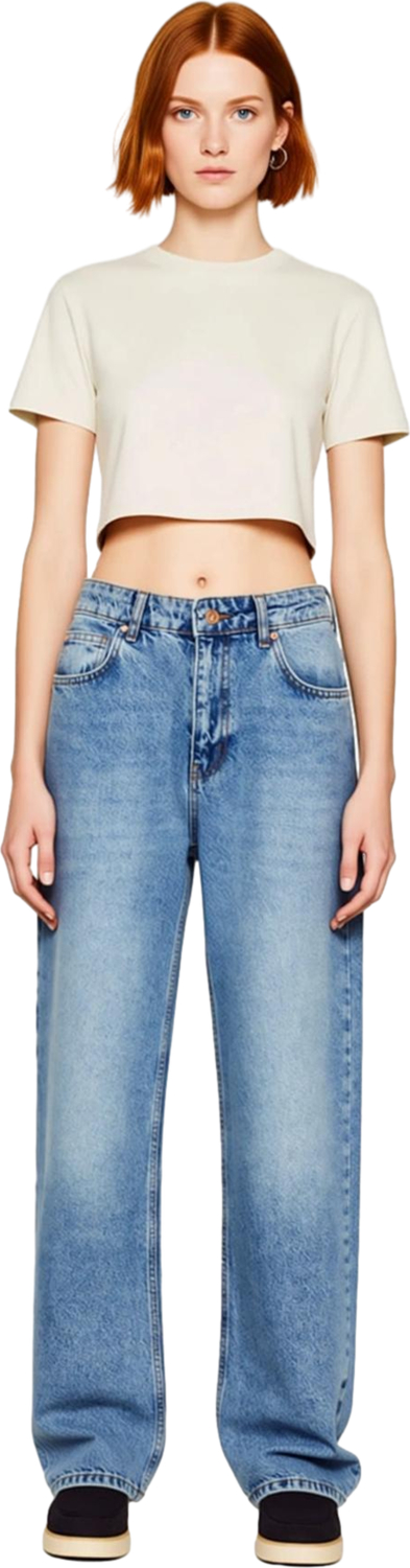 Kadın Açık Yüksek Bel Düz Kesim Denim Pantolon Fonksiyonel Dayanıklı Kaliteli Konforlu Şık