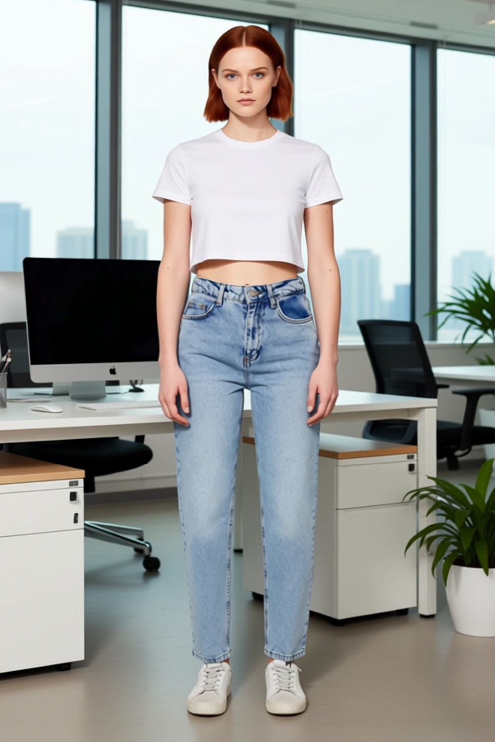 Kadın Açık Yüksek Bel Mom Kesim Denim Pantolon Fonksiyonel Dayanıklı Kaliteli Konforlu Şık