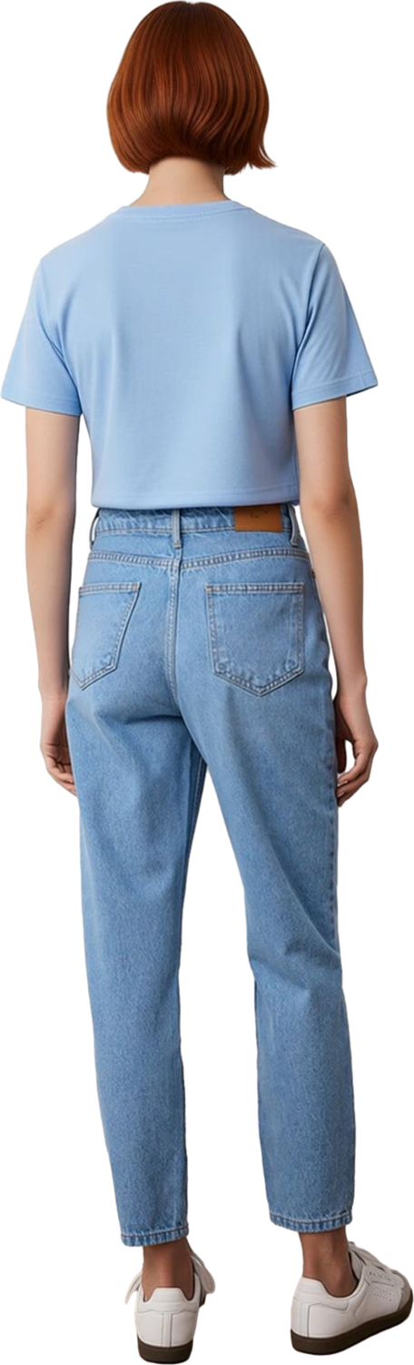 Kadın Yüksek Bel Mom Kesim Jean Pantolon Fonksiyonel Dayanıklı Kaliteli Konforlu Estetik Şık