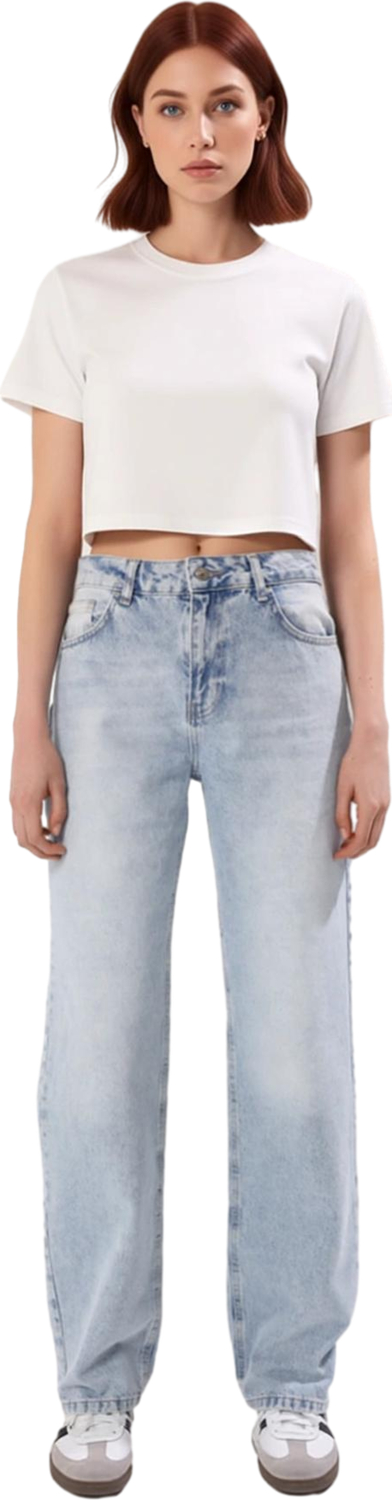 Kadın Açık Düşük Bel Geniş Paça Nakışlı Denim Pantolon Fonksiyonel Dayanıklı Kaliteli Spor