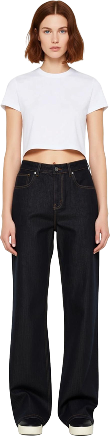 Kadın Wide Leg Denim Pantolon Yüksek Bel Fonksiyonel Dayanıklı Kaliteli Konforlu Estetik Şık