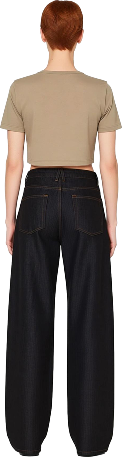 Kadın Wide Leg Denim Pantolon Yüksek Bel Fonksiyonel Dayanıklı Kaliteli Konforlu Estetik Şık
