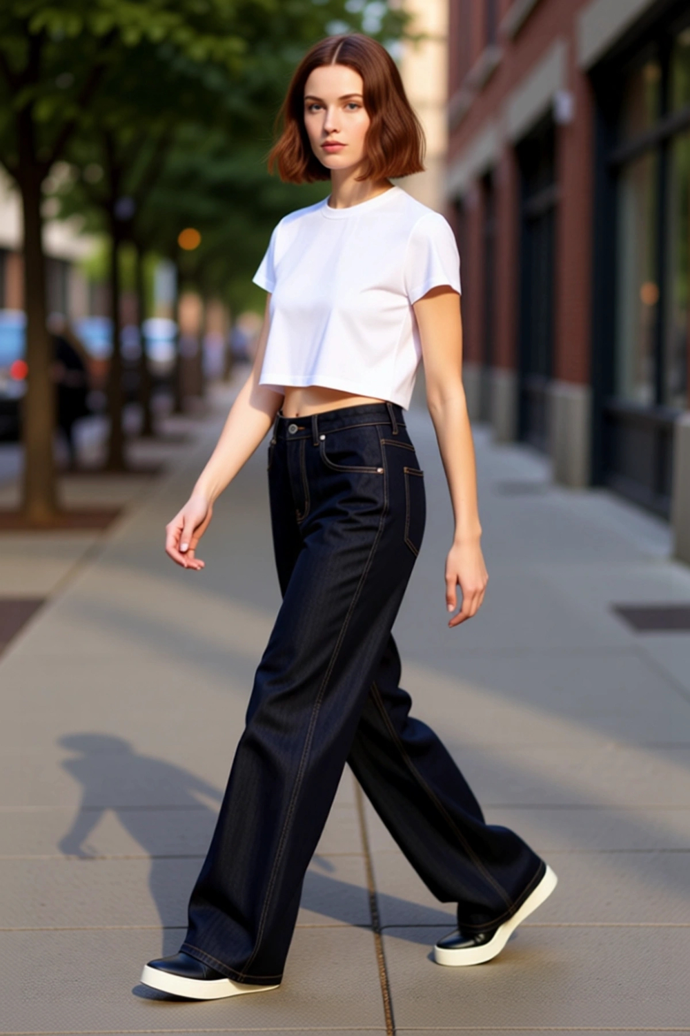 Kadın Wide Leg Denim Pantolon Yüksek Bel Fonksiyonel Dayanıklı Kaliteli Konforlu Estetik Şık