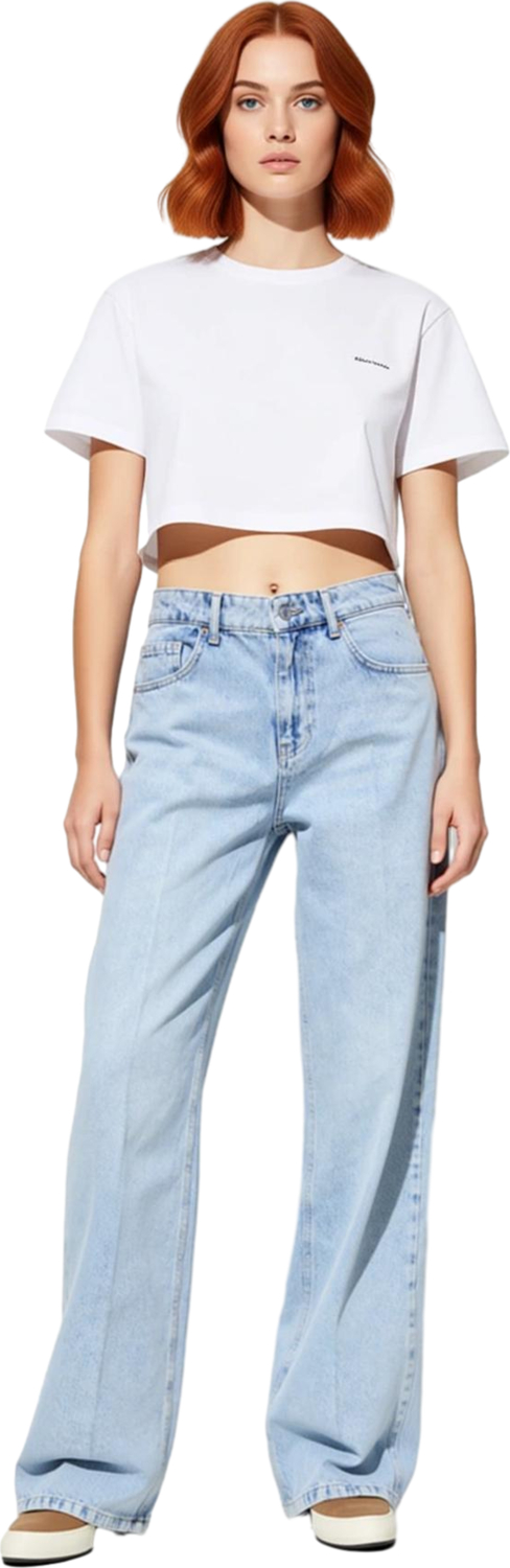 Kadın Açık Geniş Paça Denim Pantolon Normal Bel Fonksiyonel Dayanıklı Kaliteli Konforlu Şık