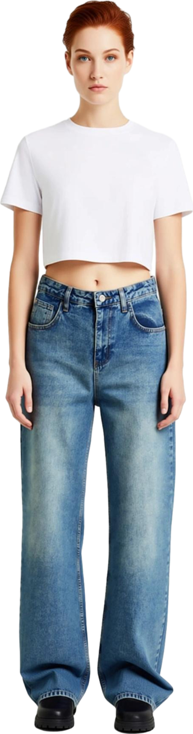 Kadın Vintage Wide Leg Denim Pantolon Fonksiyonel Dayanıklı Kaliteli Konforlu Estetik Spor