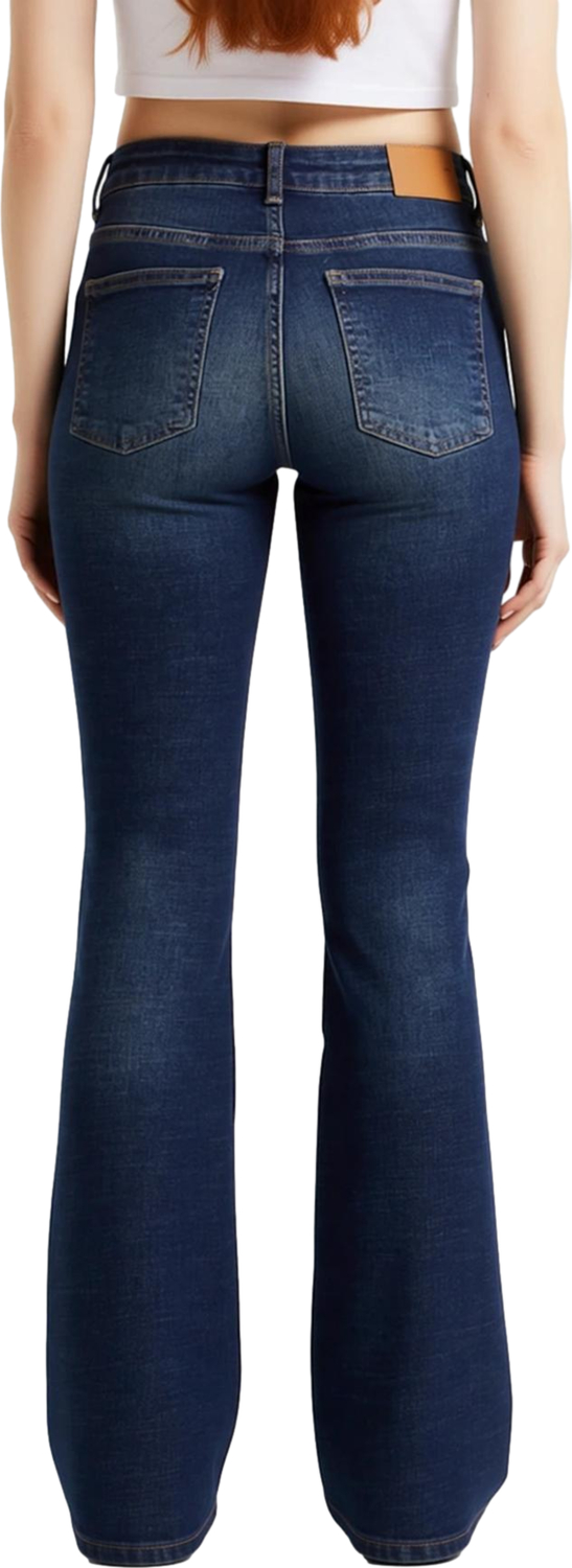 Kadın Normal Bel Flare Paça Denim Pantolon Esnek Kumaş Fonksiyonel Dayanıklı Kaliteli Spor