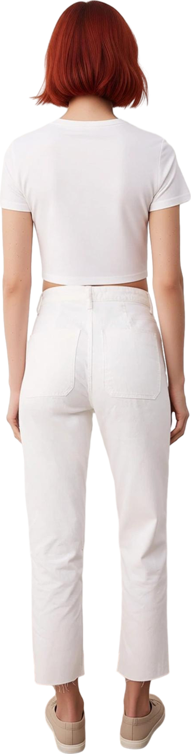 Kadın Yüksek Bel Straight Fit Denim Pantolon Fonksiyonel Dayanıklı Kaliteli Konforlu Rahat