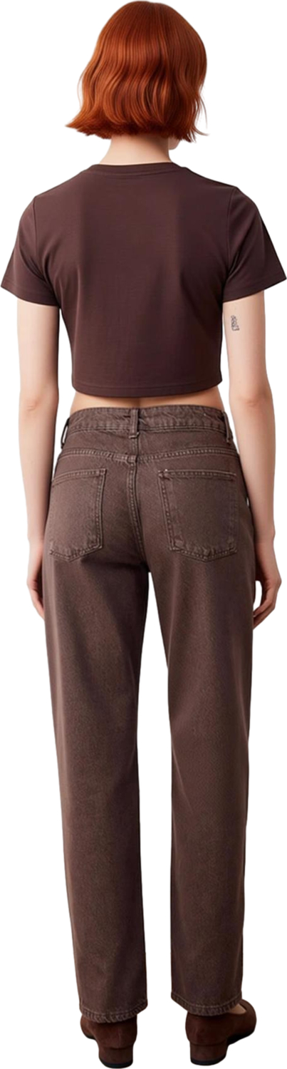 Kadın Yüksek Bel Straight Kesim Denim Pantolon Fonksiyonel Dayanıklı Kaliteli Konforlu Şık
