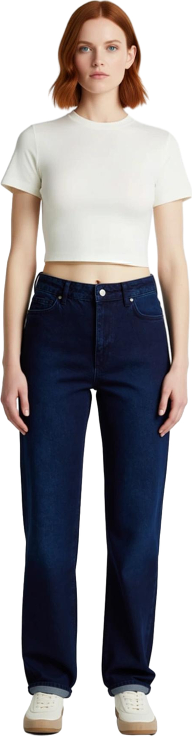 Kadın Gece Yüksek Bel Mom Kesim Denim Pantolon Fonksiyonel Dayanıklı Kaliteli Konforlu Şık