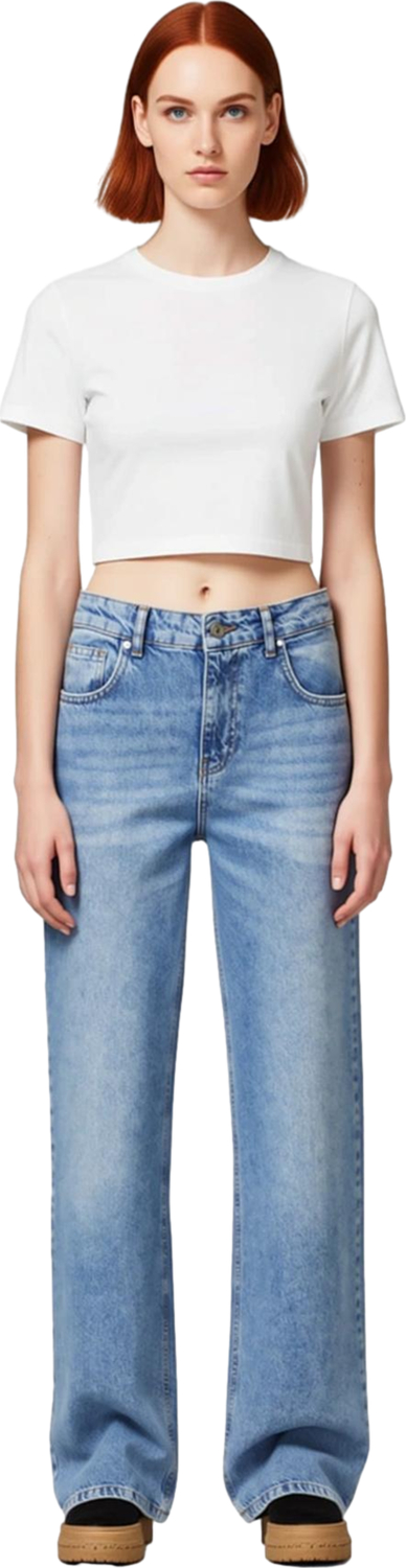 Kadın Wide Leg Jean Pantolon Yüksek Bel Düz Kesim Günlük Fonksiyonel Dayanıklı Kaliteli Şık