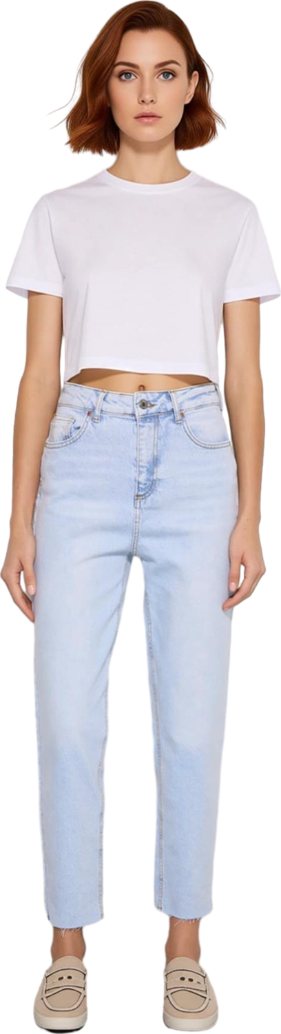 Kadın Açık Yüksek Bel Slim Fit Jean Pantolon Fonksiyonel Dayanıklı Kaliteli Konforlu Rahat