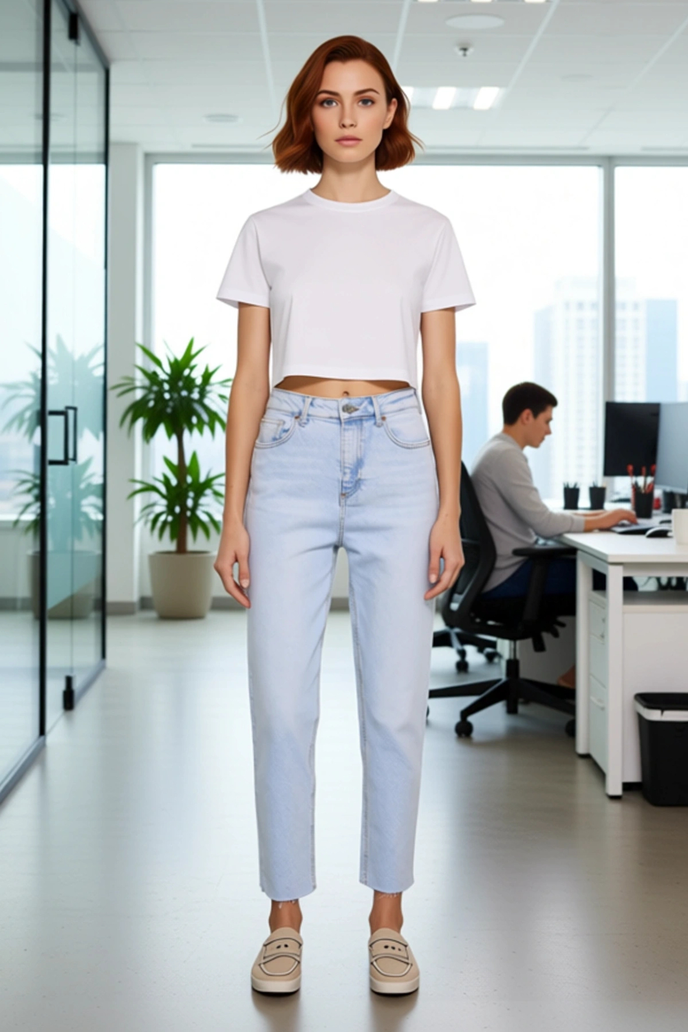 Kadın Açık Yüksek Bel Slim Fit Jean Pantolon Fonksiyonel Dayanıklı Kaliteli Konforlu Rahat