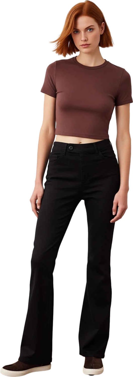 Kadın Comfort Fit Flare Jean Pantolon Fonksiyonel Dayanıklı Kaliteli Konforlu Estetik Spor