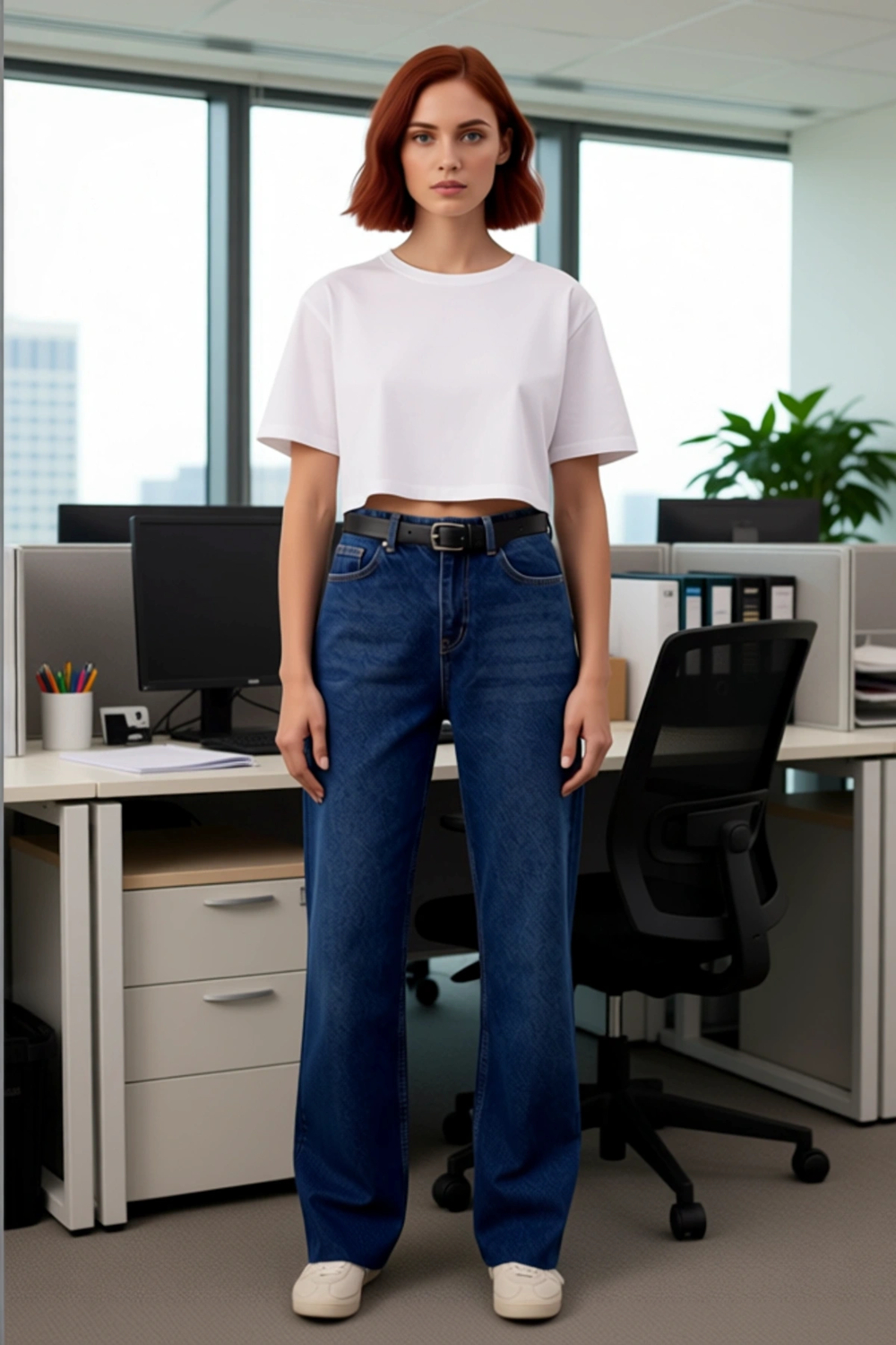Kadın Yüksek Bel Wide Leg Denim Pantolon Fonksiyonel Dayanıklı Kaliteli Konforlu Estetik Şık