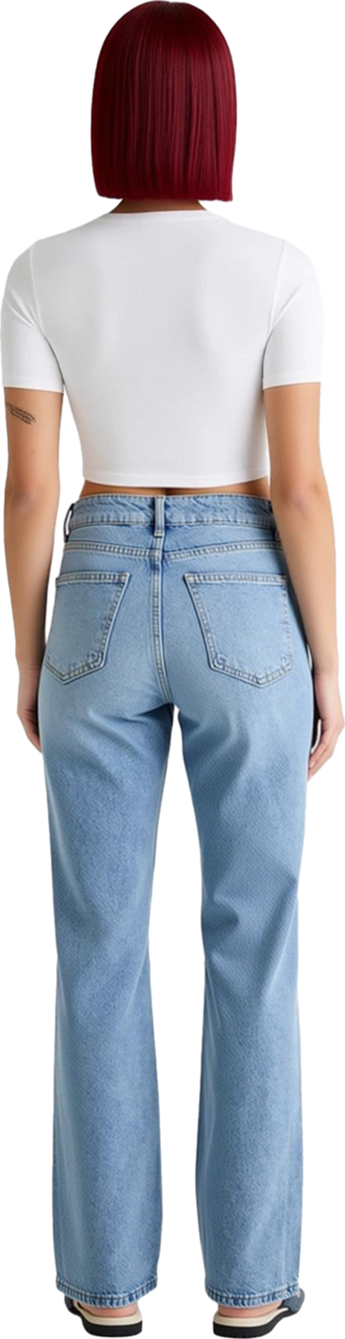 Kadın Pamuklu Denim Geniş Paça Pantolon Günlük Stil Özel Günler Yaz Aylarının Vazgeçilmezi