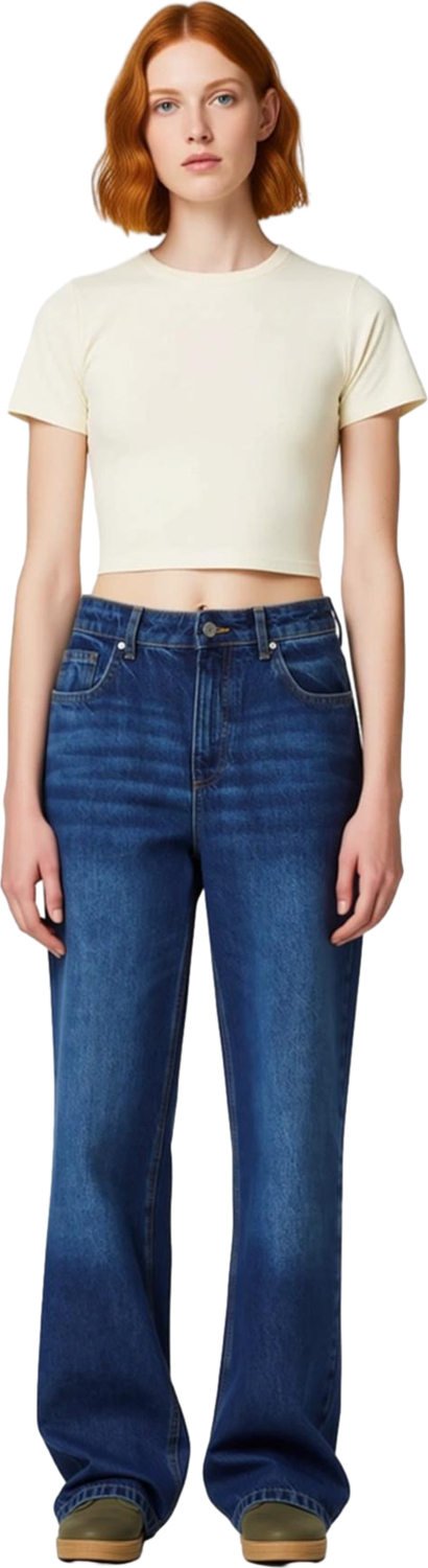 Koyu Wide Leg Jean Pantolon Kadın Günlük Fonksiyonel Dayanıklı Kaliteli Konforlu Estetik Şık