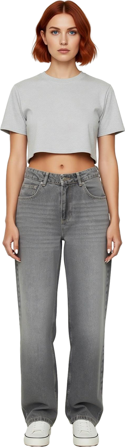 Kadın Geniş Paça Yüksek Bel Denim Pantolon Fonksiyonel Dayanıklı Kaliteli Konforlu Estetik