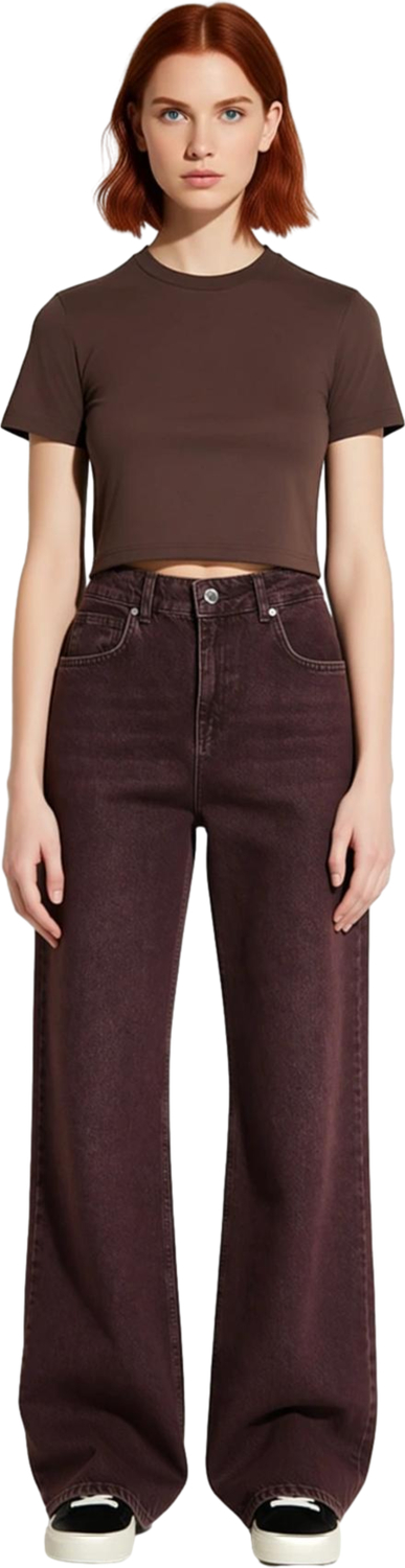 Kadın Wide Leg Denim Pantolon Yüksek Bel Fonksiyonel Dayanıklı Kaliteli Konforlu Estetik Şık