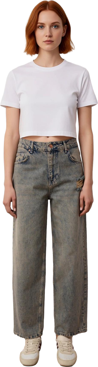 Kadın Düşük Bel Vintage Geniş Paça Jean Fonksiyonel Dayanıklı Kaliteli Konforlu Estetik Şık