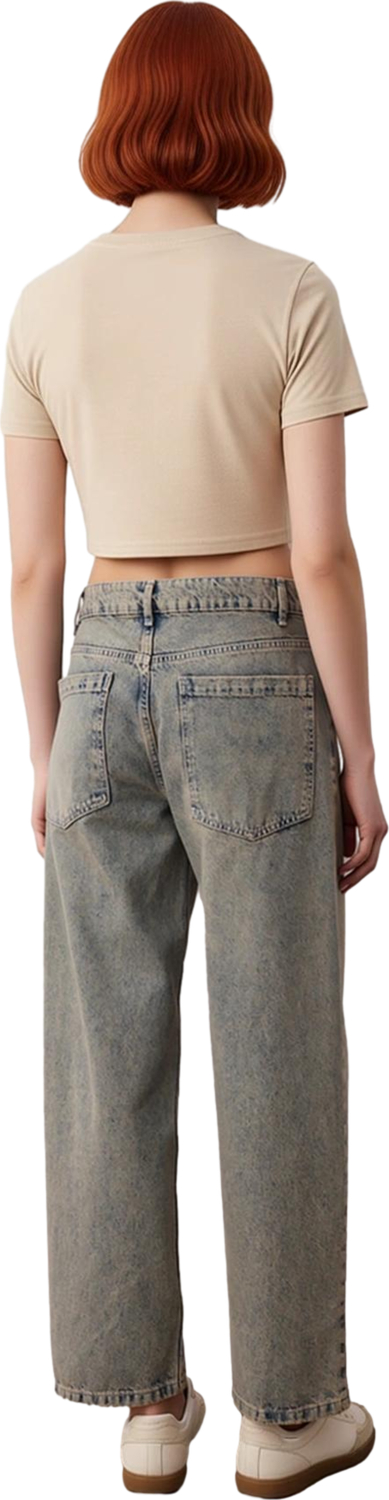 Kadın Düşük Bel Vintage Geniş Paça Jean Fonksiyonel Dayanıklı Kaliteli Konforlu Estetik Şık