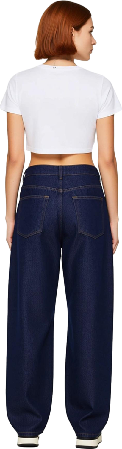 Kadın Geniş Paça Yüksek Bel Denim Pantolon Fonksiyonel Dayanıklı Kaliteli Konforlu Estetik